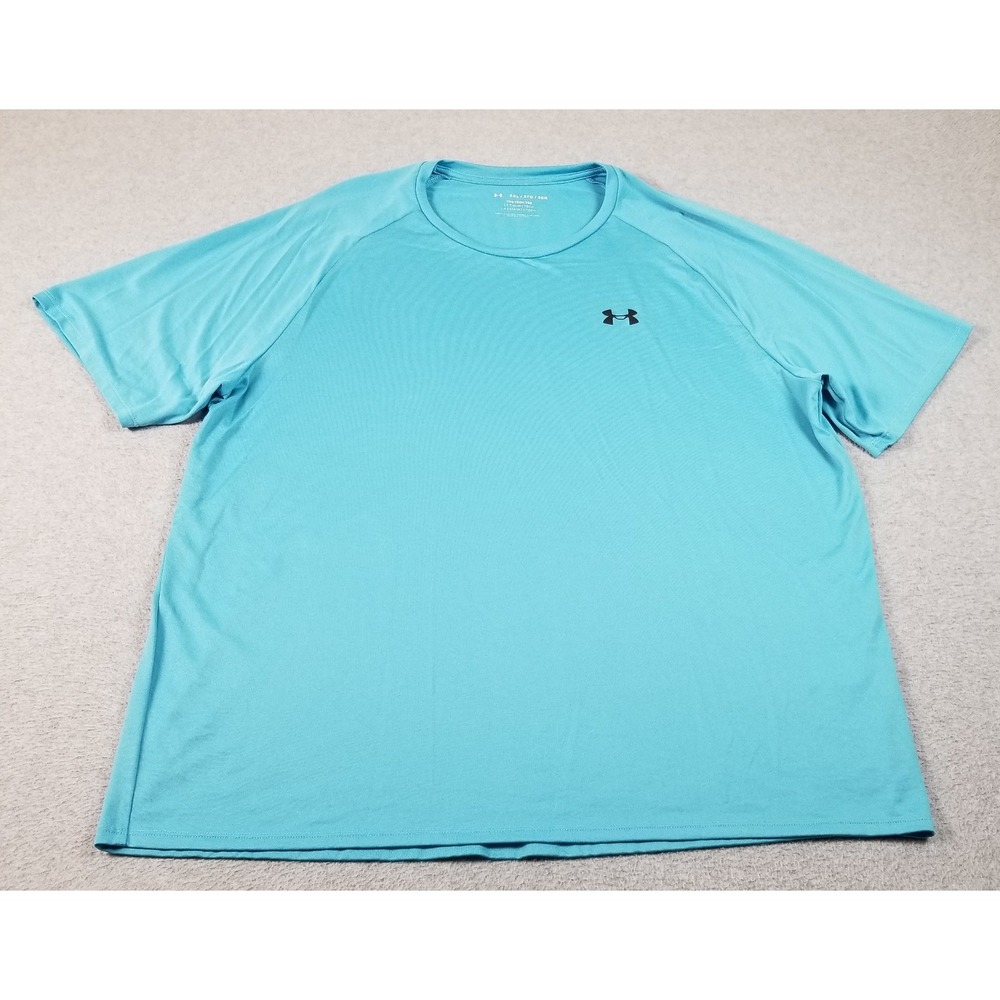 Under Armour Tech Tee Men 2XL XXL Blue Short Sleeve Activewear Shirt Gym T Shirt